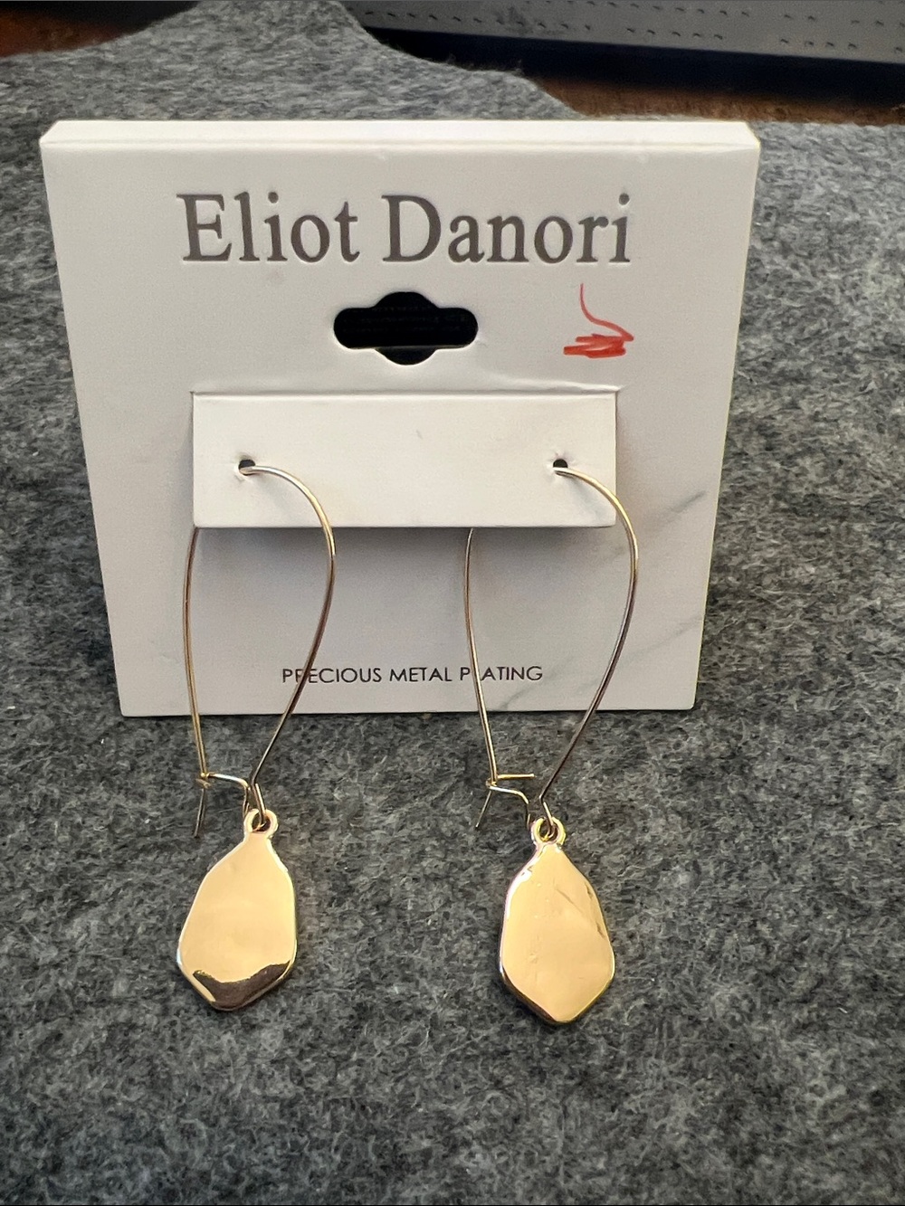 Eliot Danori Polished Gold Organic Drop Earrings